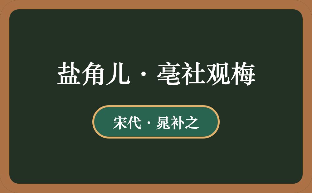 盐角儿·亳社观梅