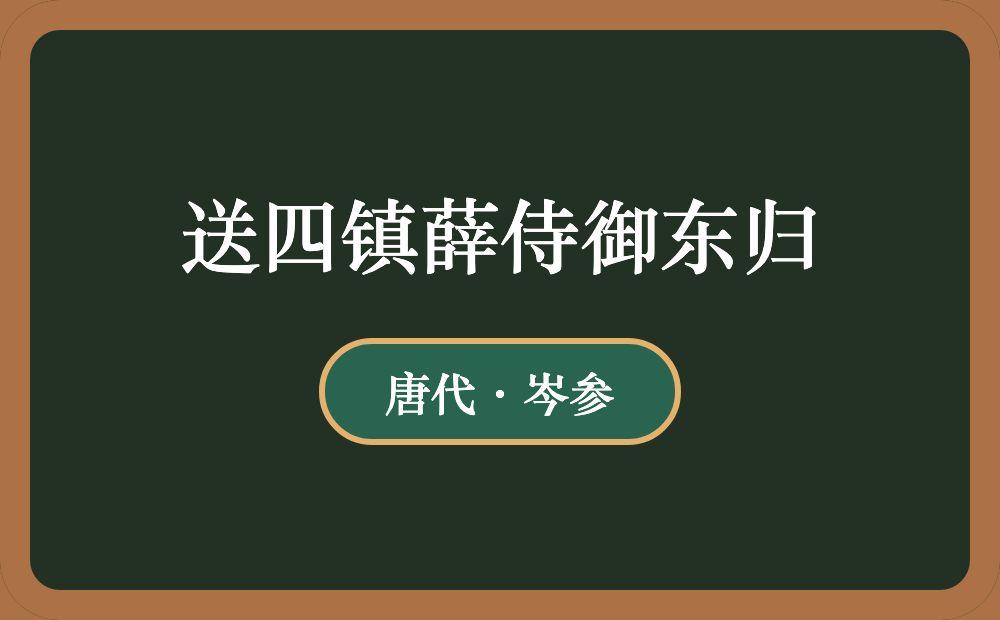 送四镇薛侍御东归