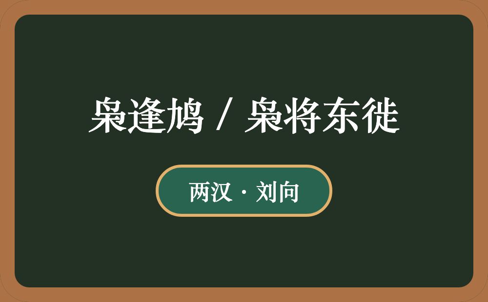 枭逢鸠 / 枭将东徙