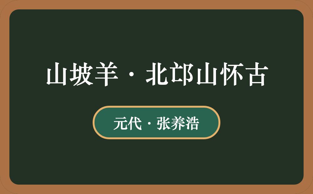 山坡羊·北邙山怀古