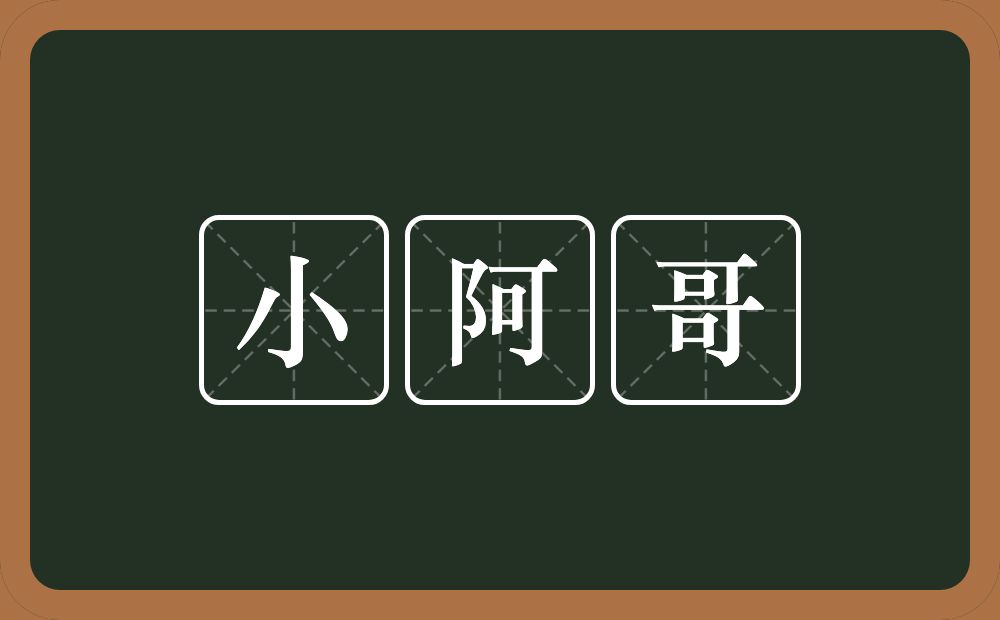 小阿哥的近义词/反义词