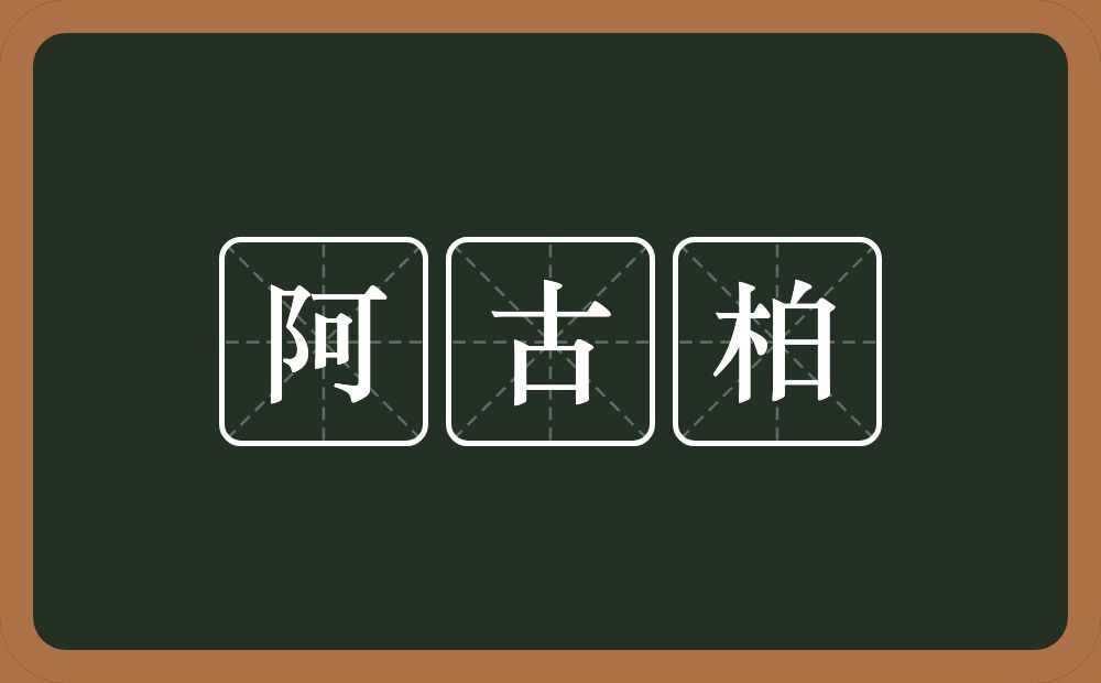 阿古柏的近义词/反义词