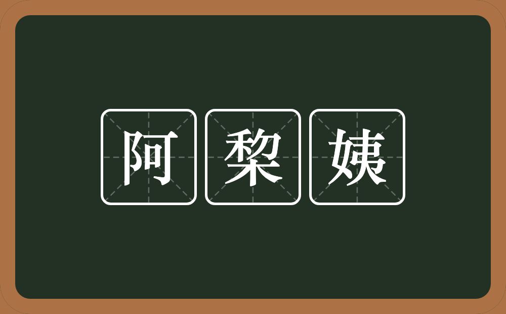 阿棃姨的近义词/反义词