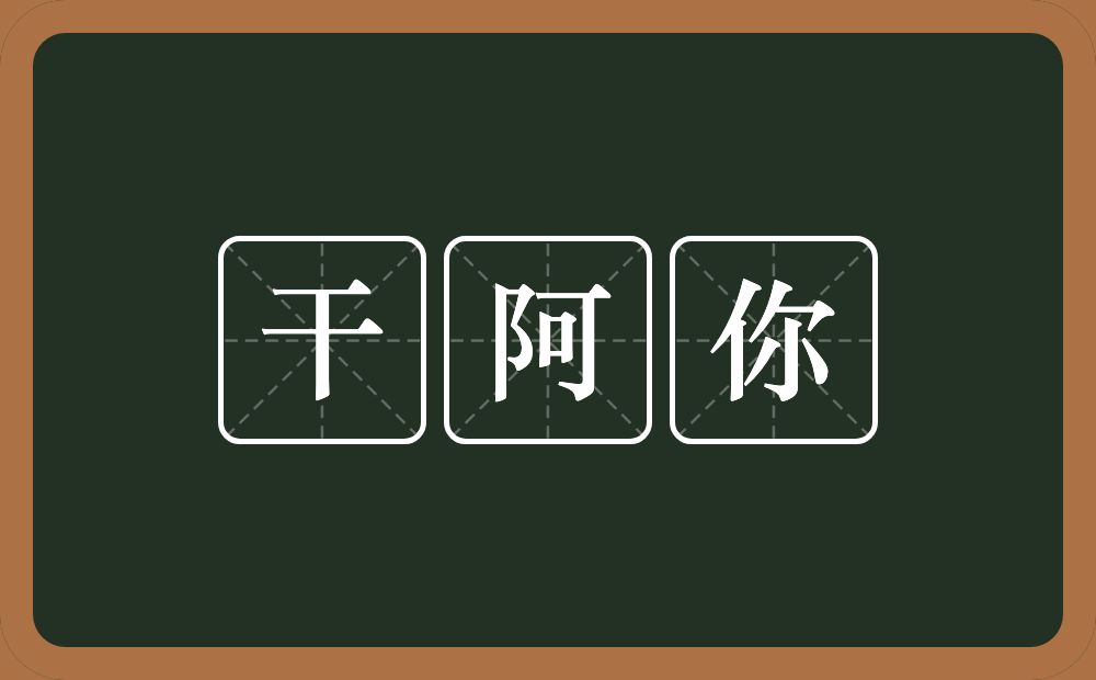 干阿你的意思？干阿你是什么意思？