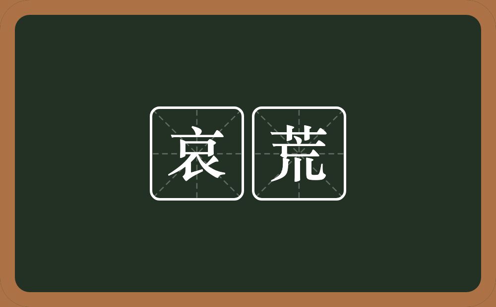 哀荒的近义词/反义词