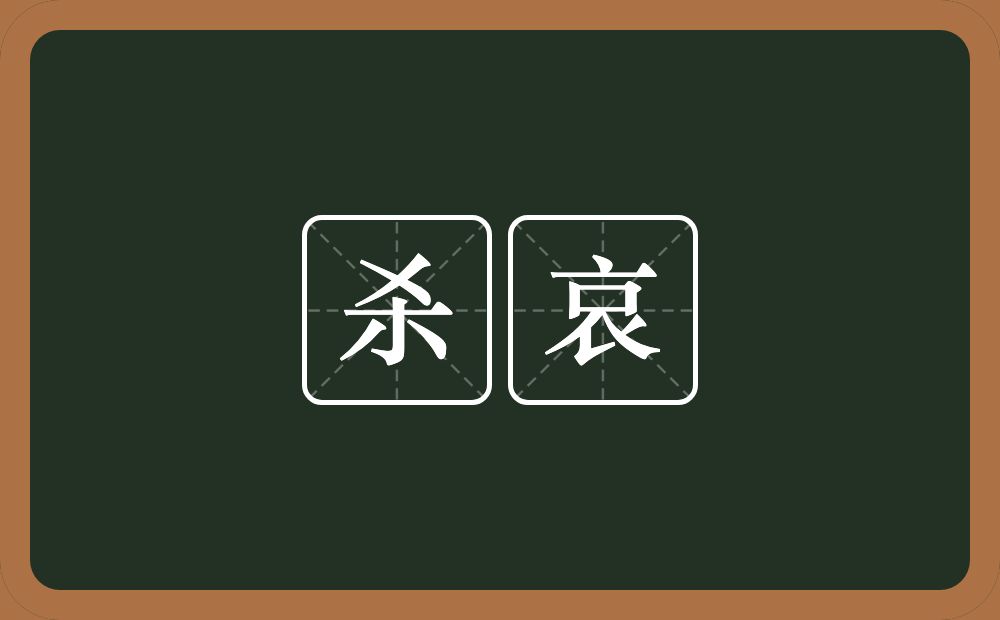 杀哀的近义词/反义词