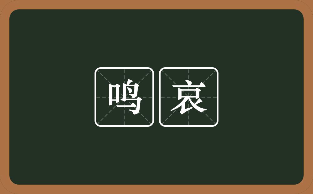 鸣哀的近义词/反义词