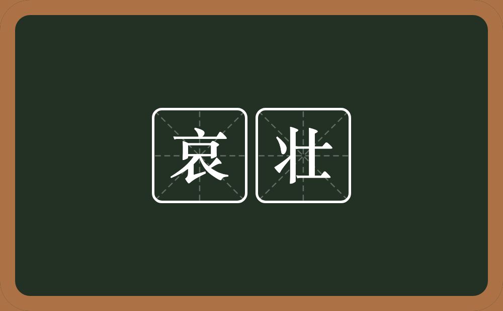 哀壮的近义词/反义词