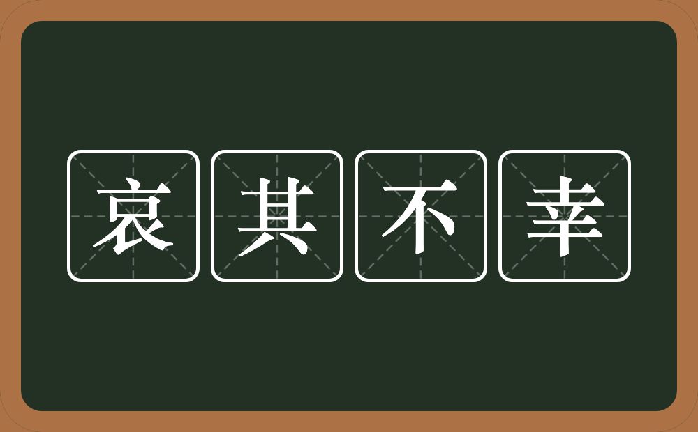 哀其不幸的近义词/反义词