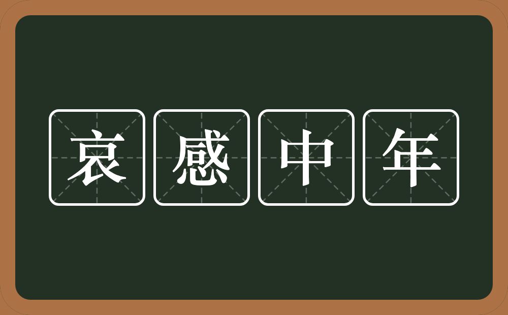 哀感中年的意思？哀感中年是什么意思？