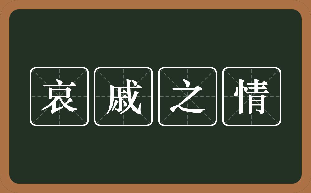 哀戚之情的近义词/反义词