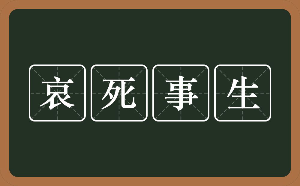 哀死事生的近义词/反义词