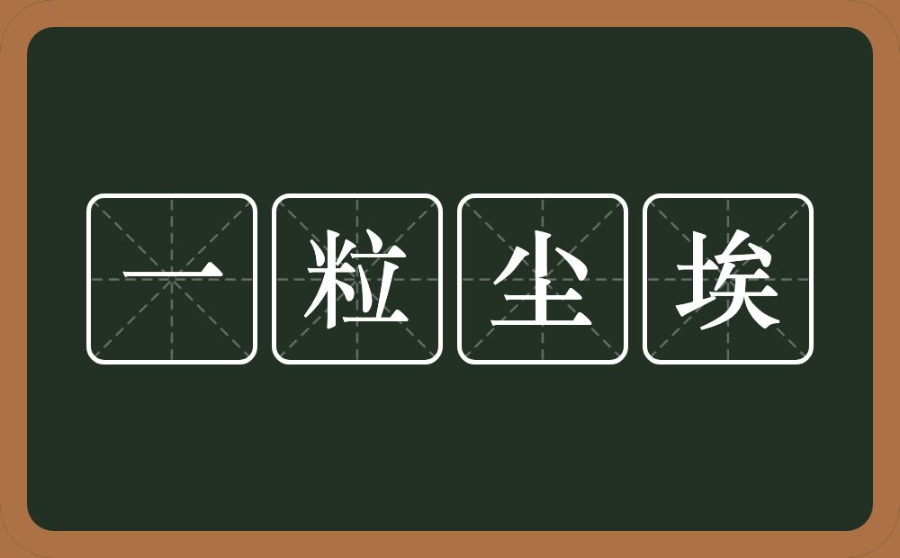 一粒尘埃的意思？一粒尘埃是什么意思？