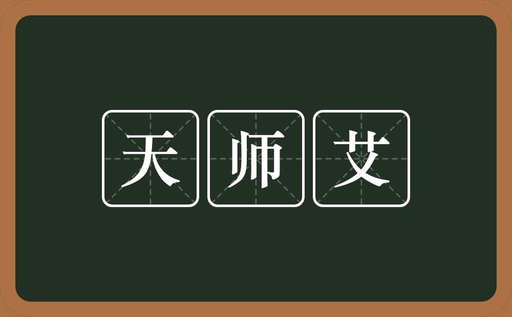 天师艾的意思？天师艾是什么意思？