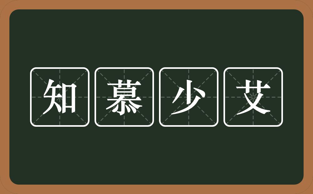 知慕少艾的近义词/反义词