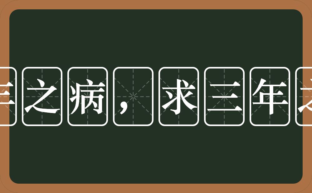 七年之病，求三年之艾的近义词/反义词
