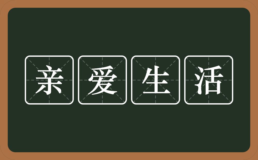 亲爱生活的意思？亲爱生活是什么意思？