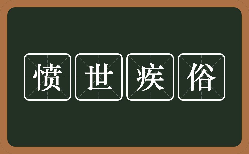 愤世疾俗的意思？愤世疾俗是什么意思？