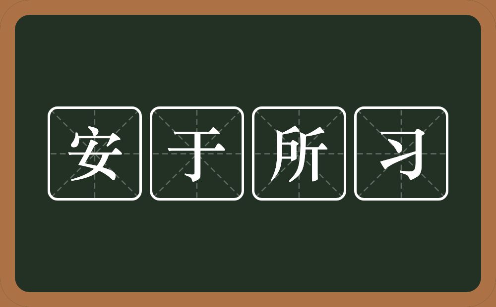 安于所习的近义词/反义词