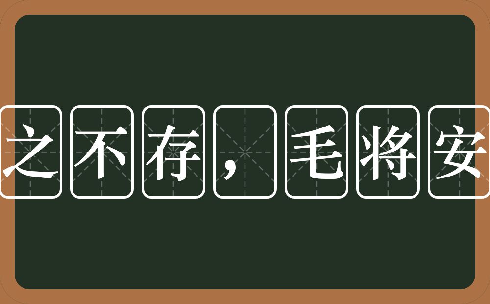 皮之不存，毛将安傅的意思？皮之不存，毛将安傅是什么意思？