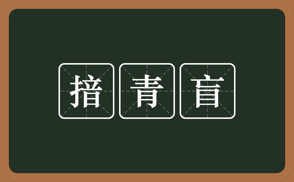 揞青盲的意思？揞青盲是什么意思？