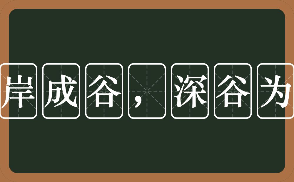 高岸成谷，深谷为陵的意思？高岸成谷，深谷为陵是什么意思？