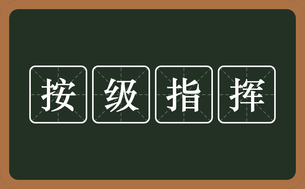 按级指挥的意思？按级指挥是什么意思？