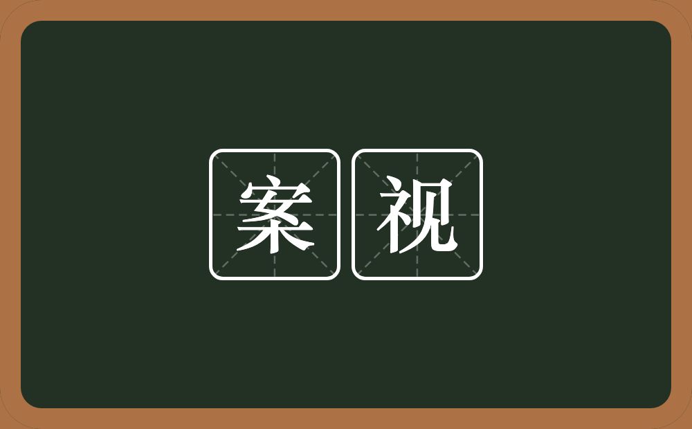 案视的意思？案视是什么意思？