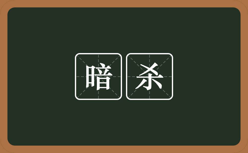 暗杀的意思?暗杀是什么意思?