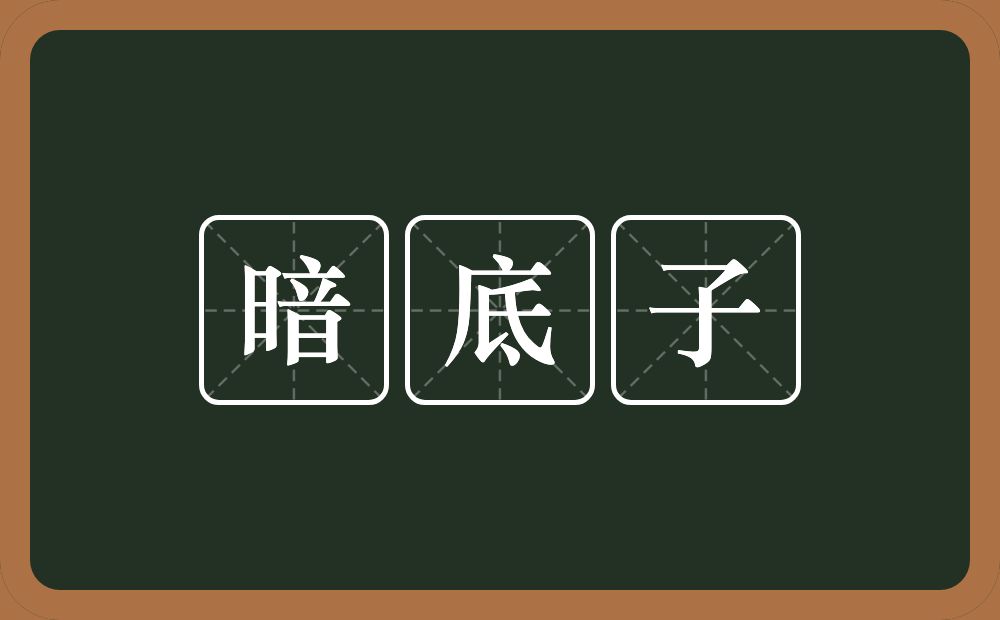 暗底子的意思？暗底子是什么意思？