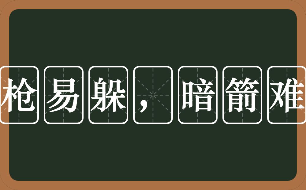 明枪易躲，暗箭难防的意思？明枪易躲，暗箭难防是什么意思？