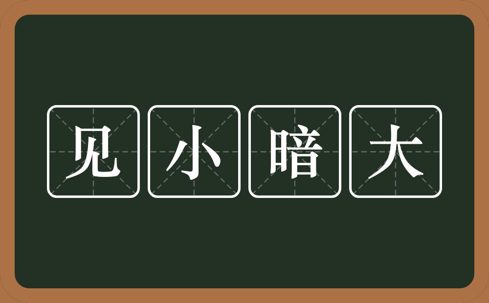 见小暗大的意思？见小暗大是什么意思？