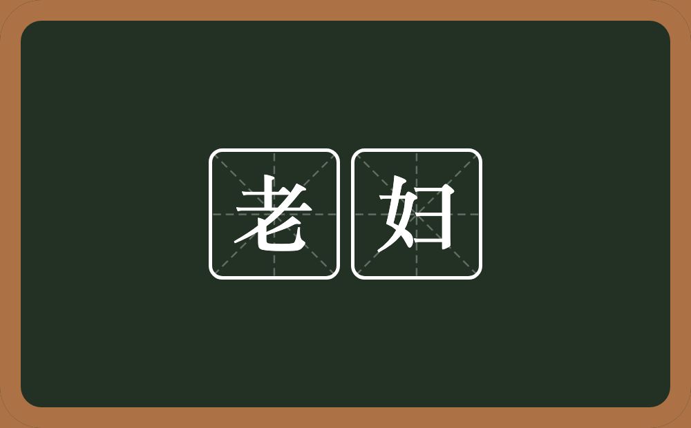 老妇的意思？老妇是什么意思？
