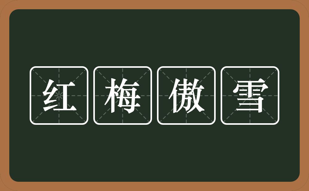 红梅傲雪的近义词/反义词