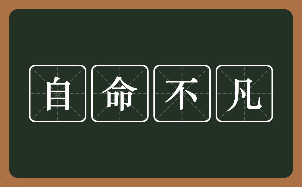 自命不凡的意思？自命不凡是什么意思？