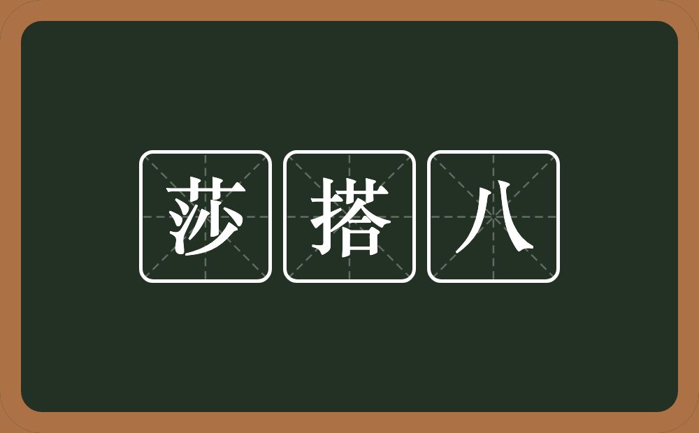 莎搭八的近义词/反义词
