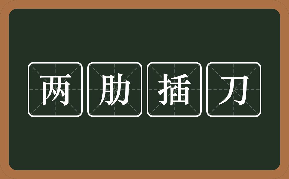 两肋插刀的意思?两肋插刀是什么意思?