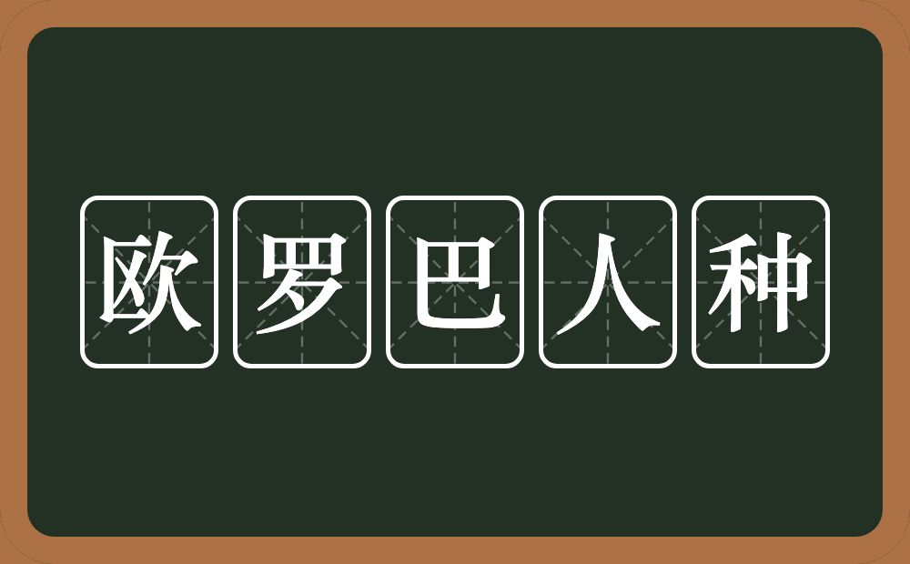 欧罗巴人种的近义词/反义词