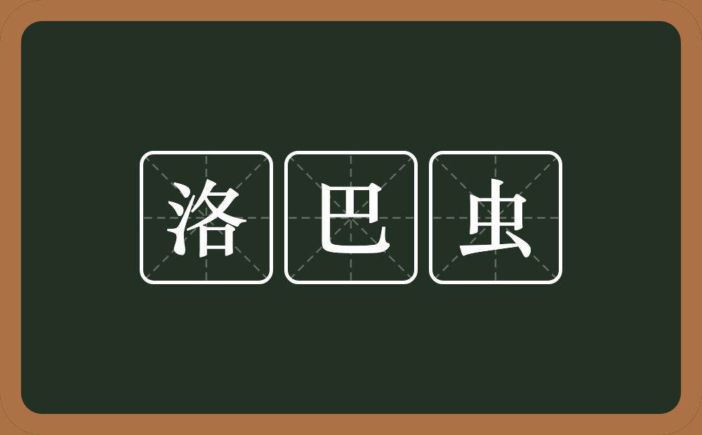 洛巴虫的意思？洛巴虫是什么意思？