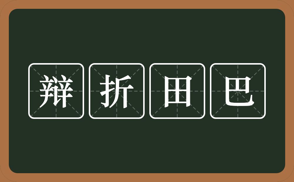 辩折田巴的意思？辩折田巴是什么意思？