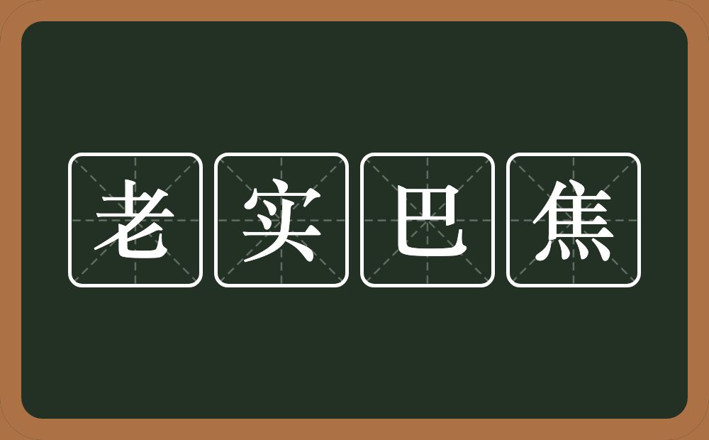 老实巴焦的近义词/反义词