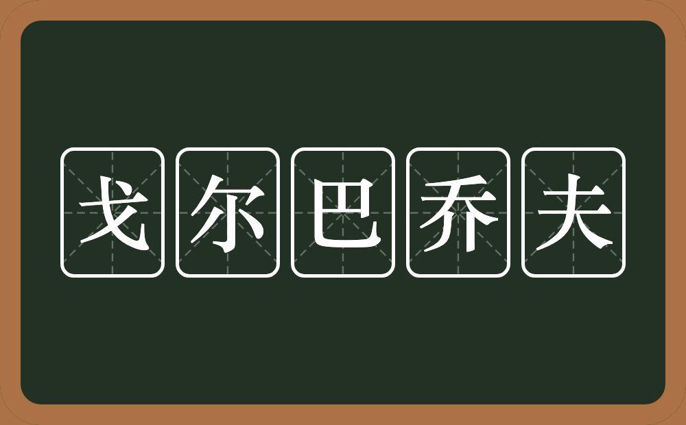 戈尔巴乔夫的近义词/反义词
