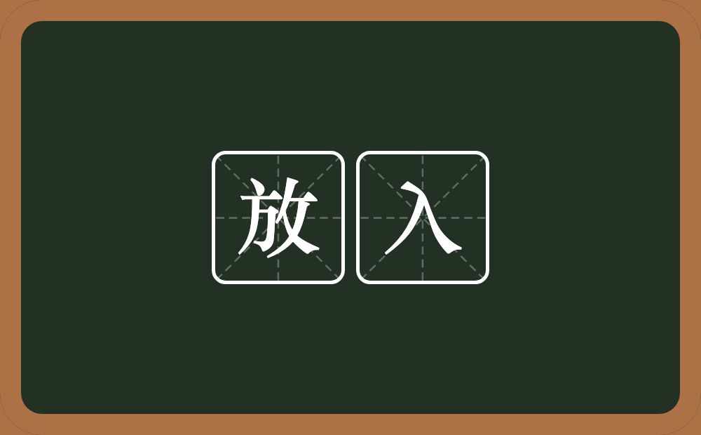 放入的意思？放入是什么意思？