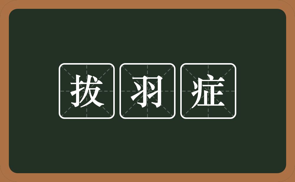 拔羽症的意思？拔羽症是什么意思？