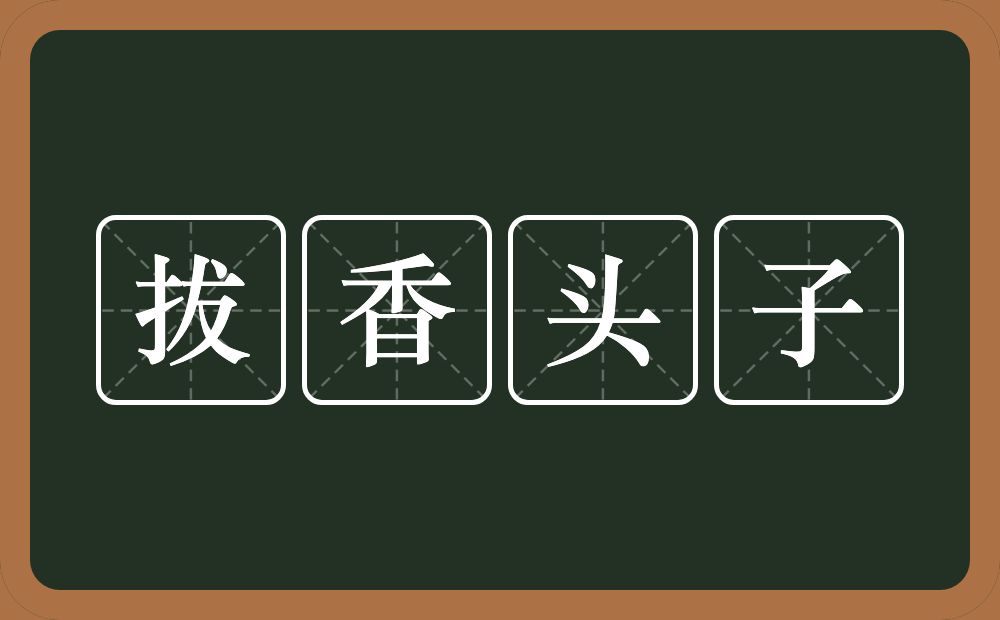 拔香头子的近义词/反义词