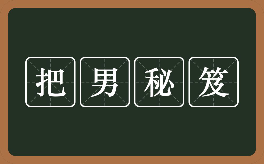 把男秘笈的意思？把男秘笈是什么意思？