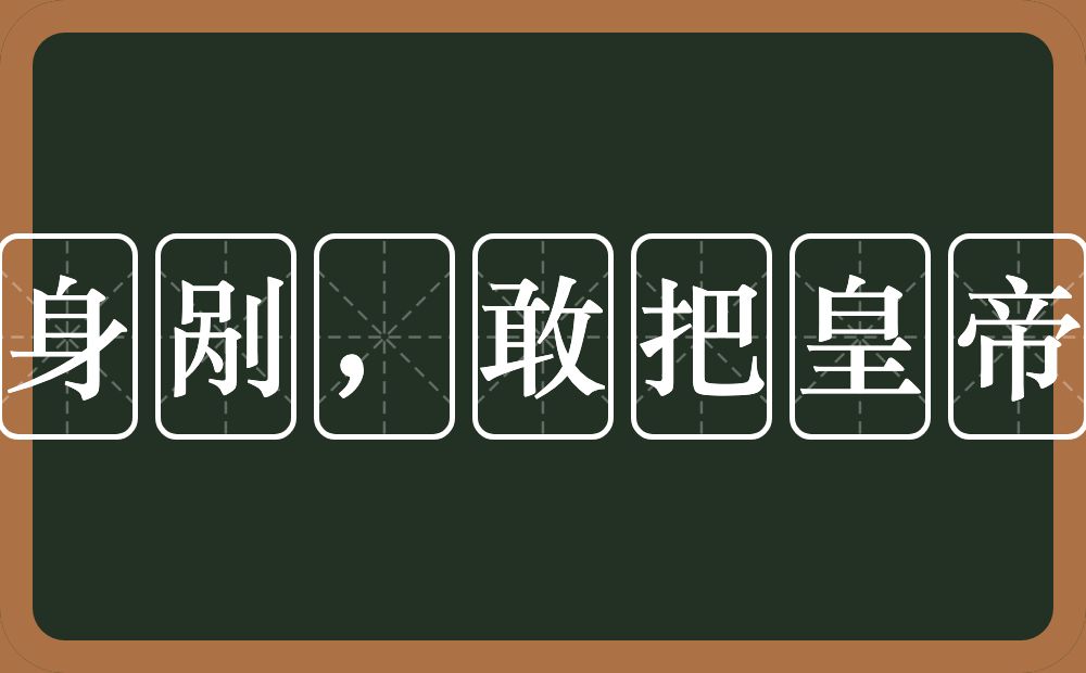 拚着一身剐，敢把皇帝拉下马的近义词/反义词