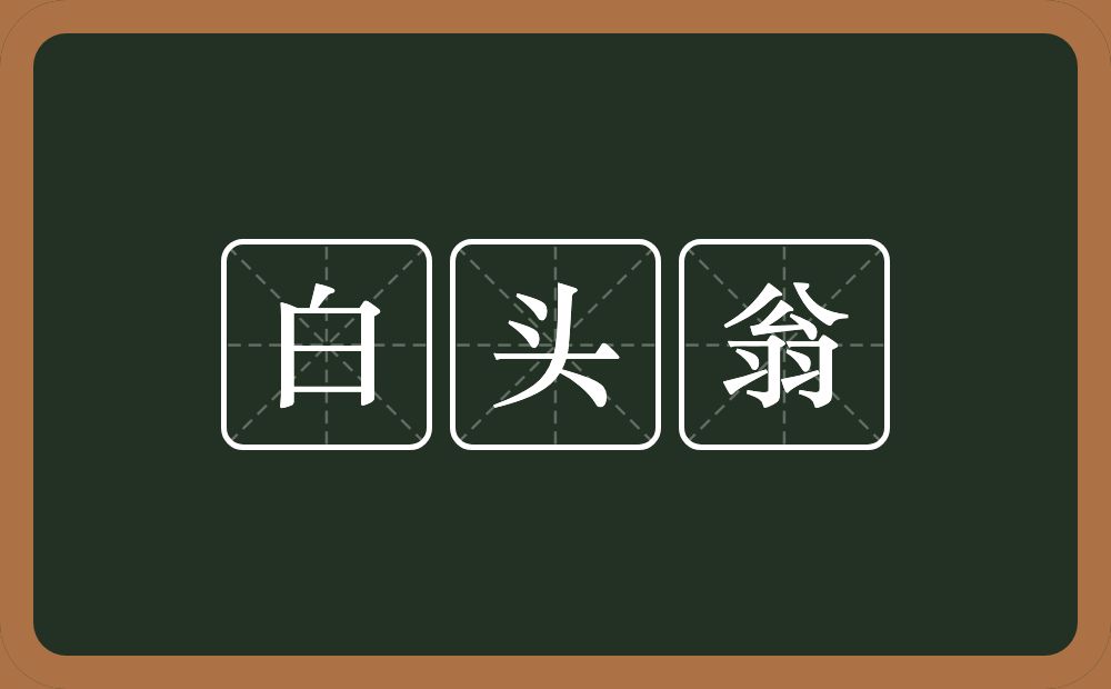 白头翁的近义词/反义词