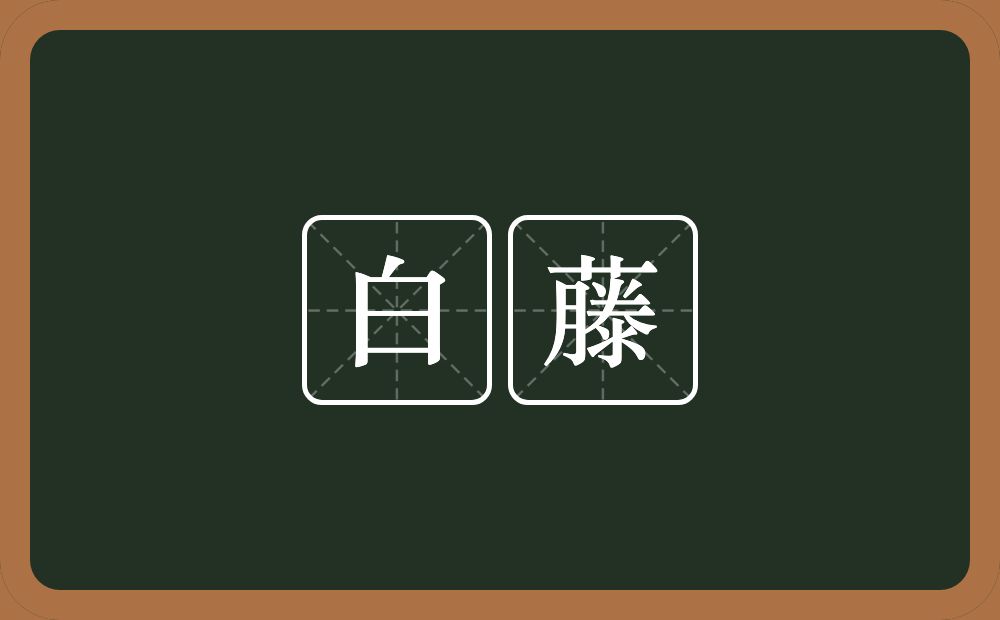 白藤的意思？白藤是什么意思？
