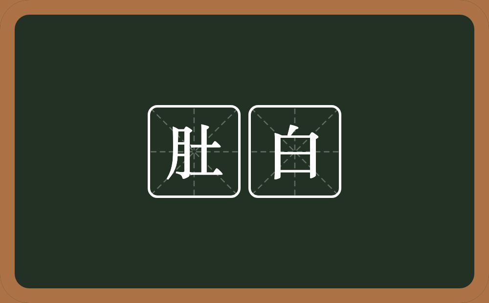 肚白的意思？肚白是什么意思？